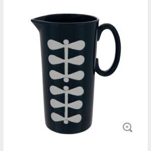NWT Navy &‎ White Leaf Pitcher